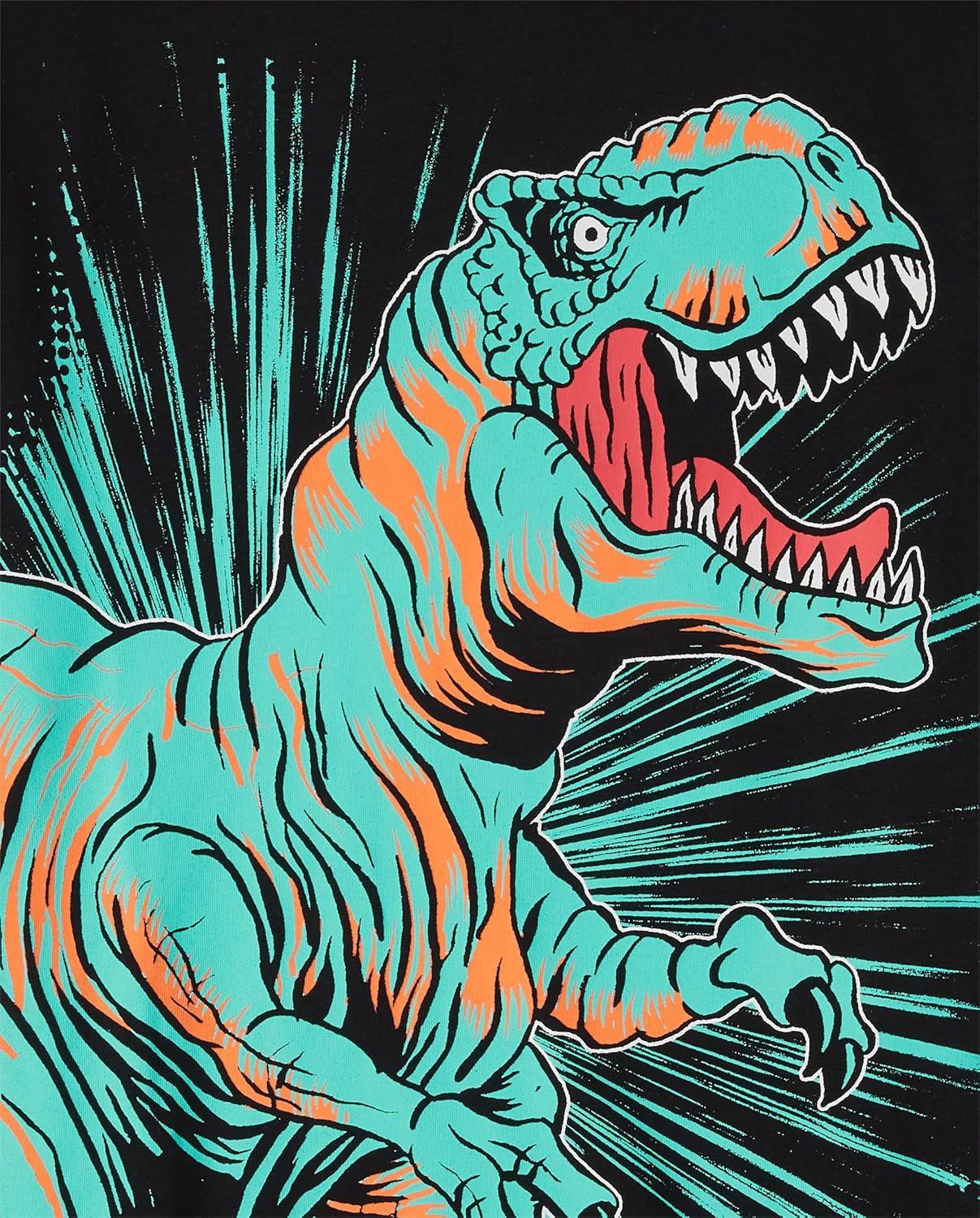 imageThe Childrens Place Boys AnimalsCars Short Sleeve Graphic TShirts3 PackDinoDinos RunRed Car