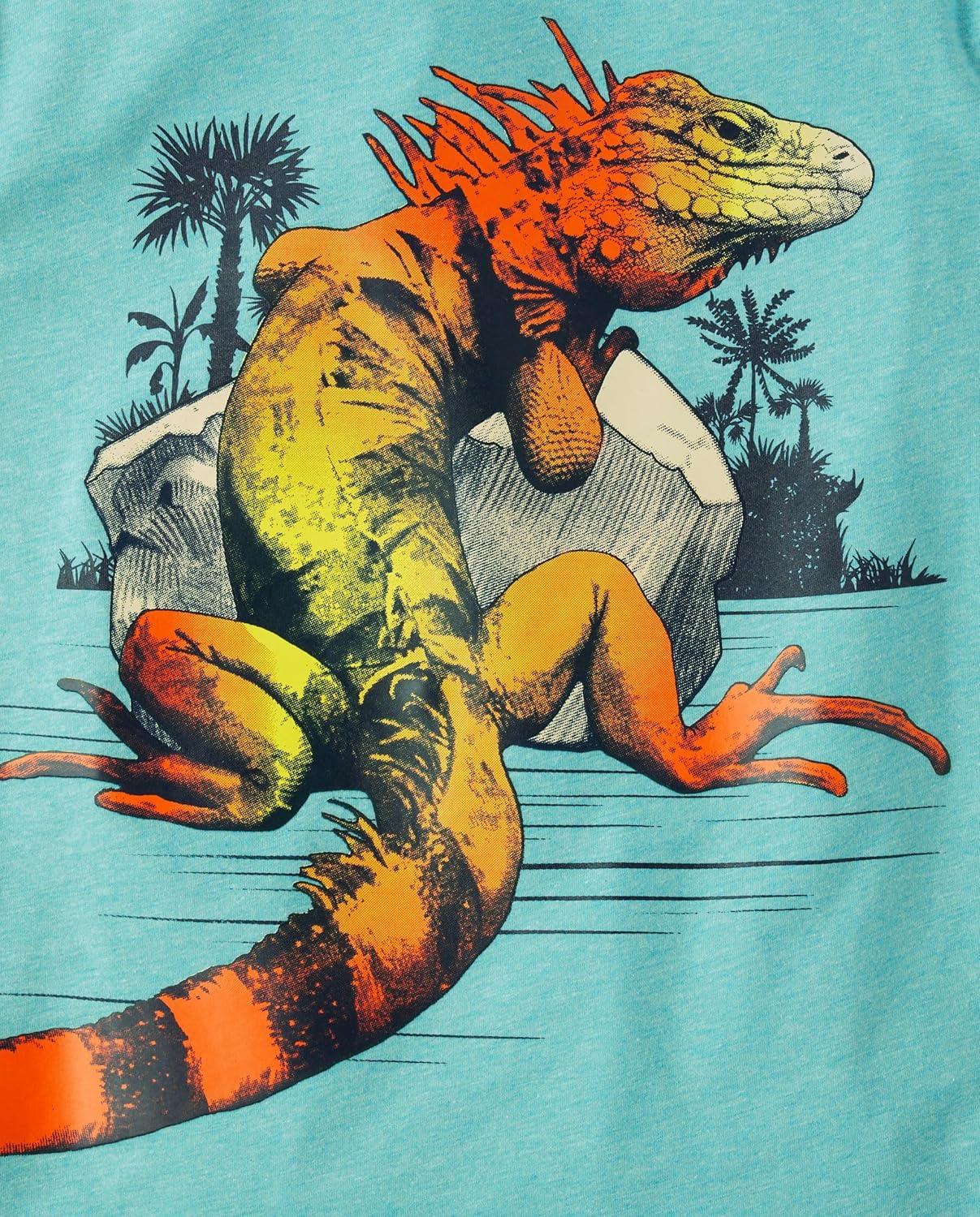 imageThe Childrens Place Boys AnimalsCars Short Sleeve Graphic TShirts3 PackDinoTigerIguana