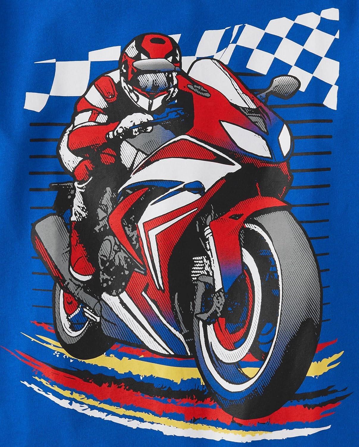 imageThe Childrens Place Boys AnimalsCars Short Sleeve Graphic TShirts3 PackMonster TruckChampionBiker