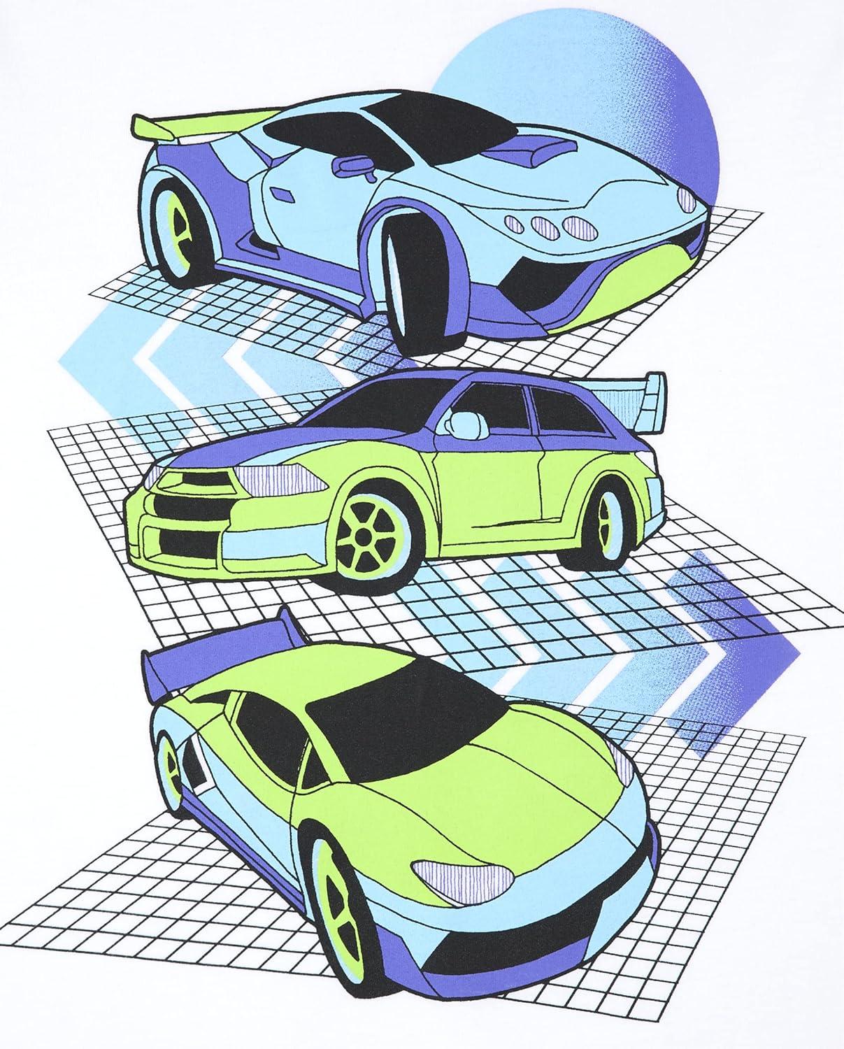 imageThe Childrens Place Boys AnimalsCars Short Sleeve Graphic TShirts3 PackRacers 3pack