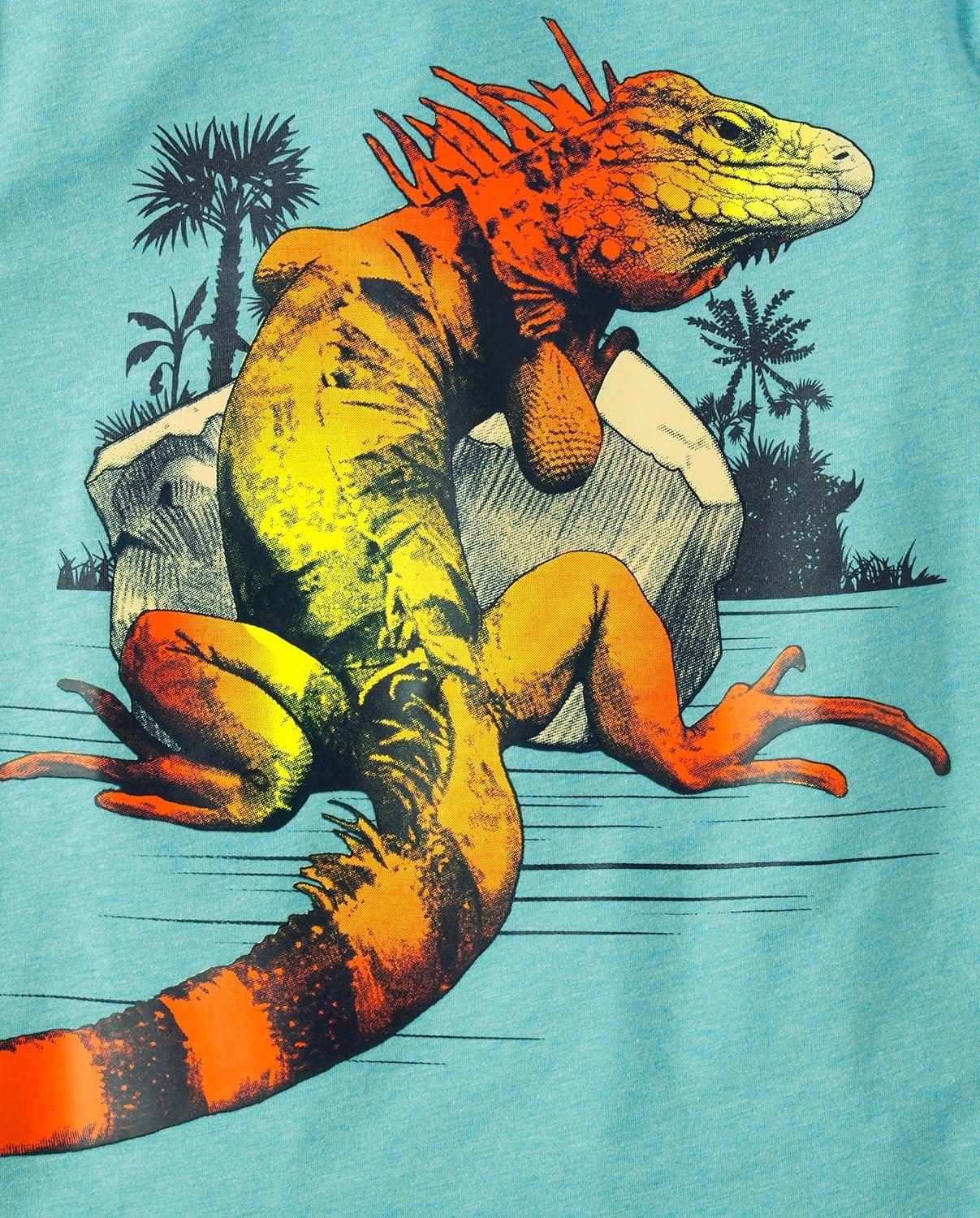 imageThe Childrens Place Boys AnimalsCars Short Sleeve Graphic TShirts3 PackSharkIguanaTurtle