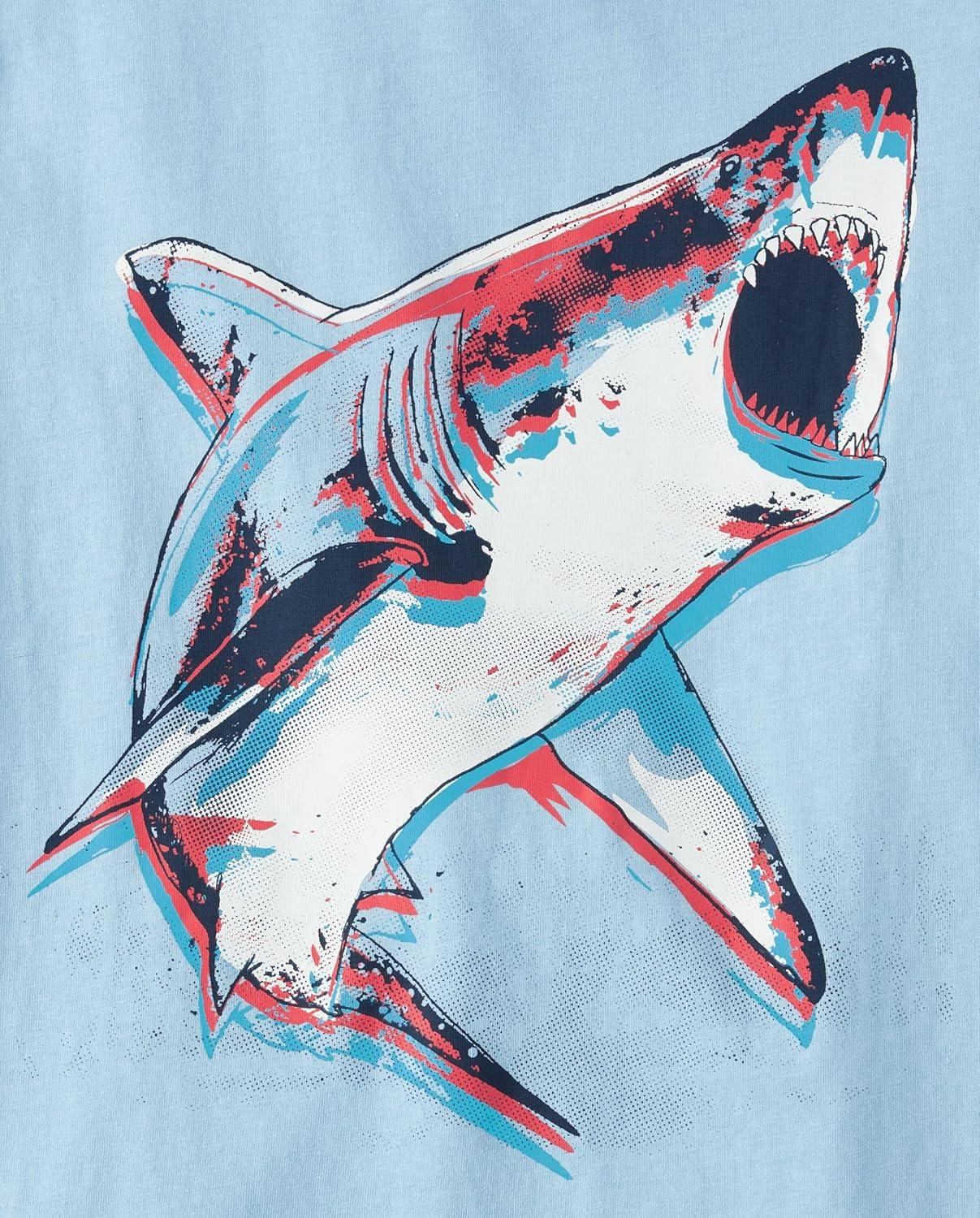 imageThe Childrens Place Boys AnimalsCars Short Sleeve Graphic TShirts3 PackSharkLunchHammerhead