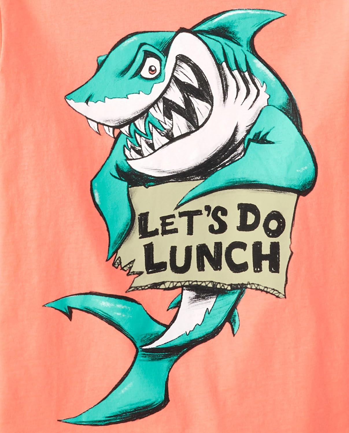 imageThe Childrens Place Boys AnimalsCars Short Sleeve Graphic TShirts3 PackSharkLunchHammerhead