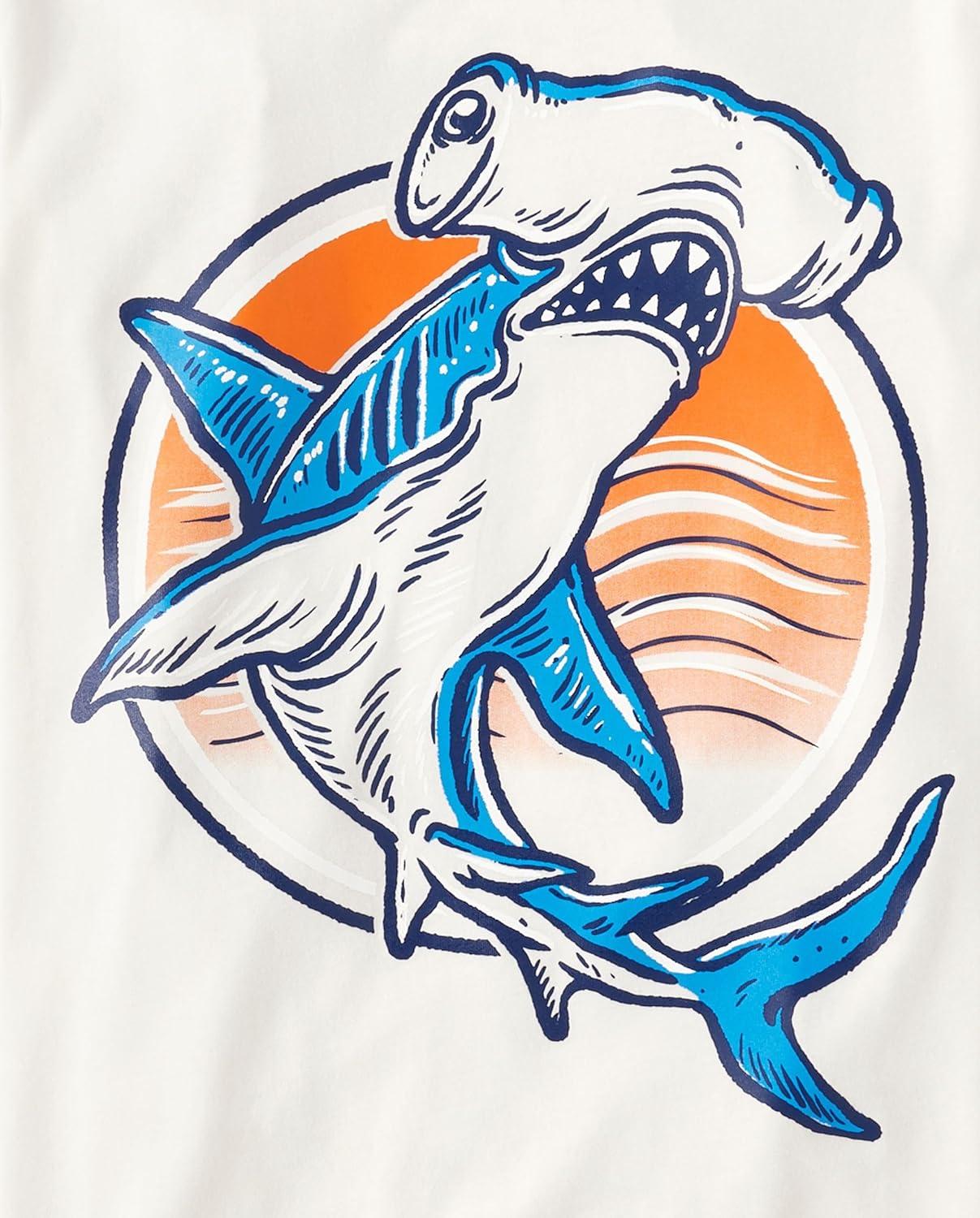 imageThe Childrens Place Boys AnimalsCars Short Sleeve Graphic TShirts3 PackSharkLunchHammerhead