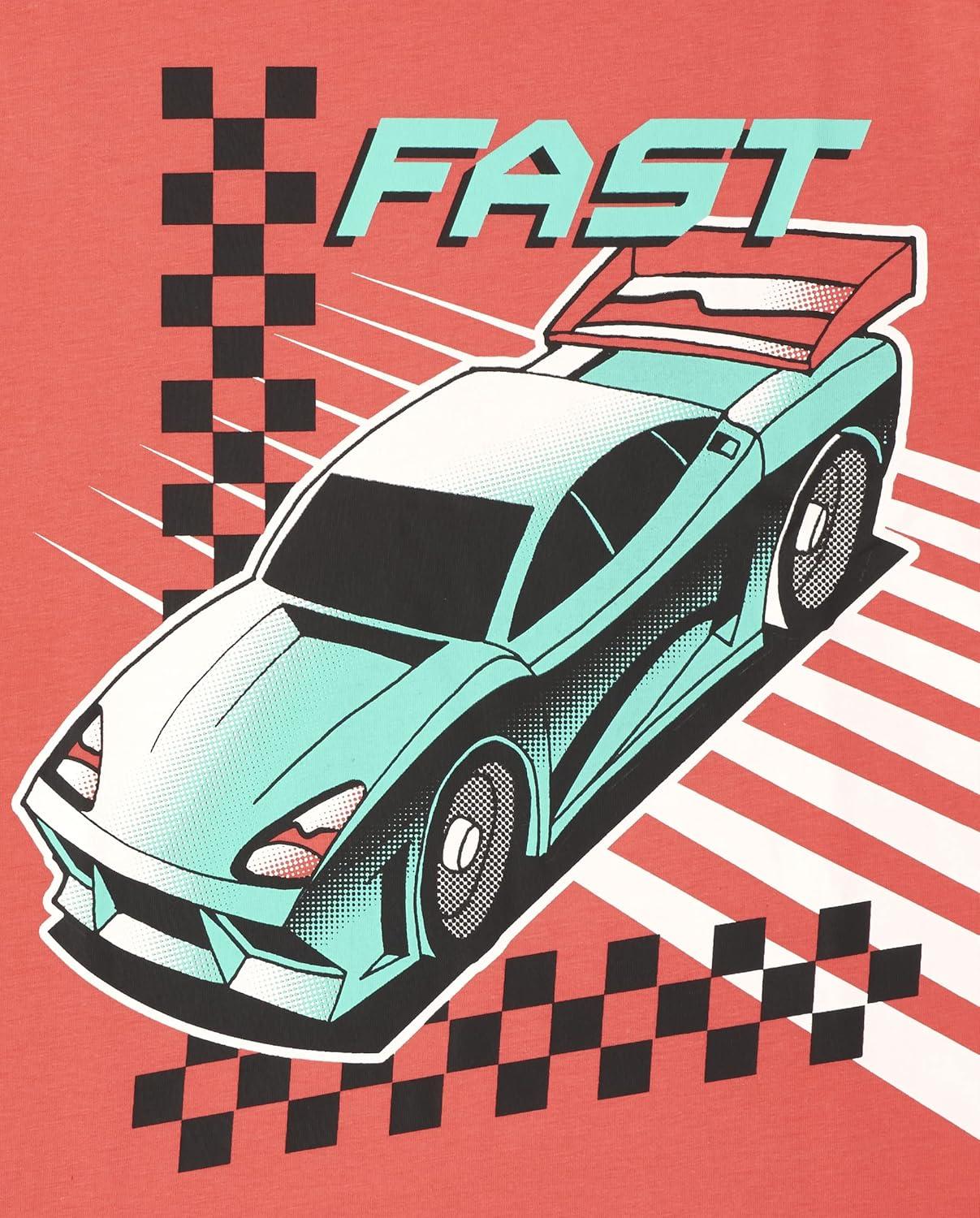 imageThe Childrens Place Boys AnimalsCars Short Sleeve Graphic TShirts3 PackTruckRacecarMotorcycle 3pack