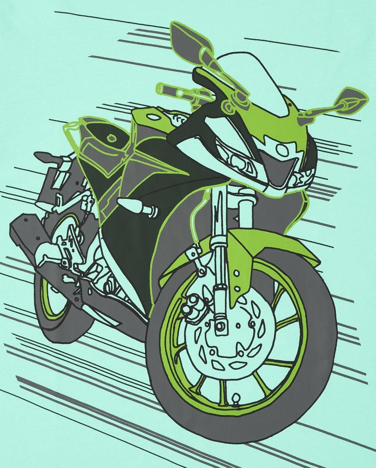 imageThe Childrens Place Boys AnimalsCars Short Sleeve Graphic TShirts3 PackTruckRacecarMotorcycle 3pack