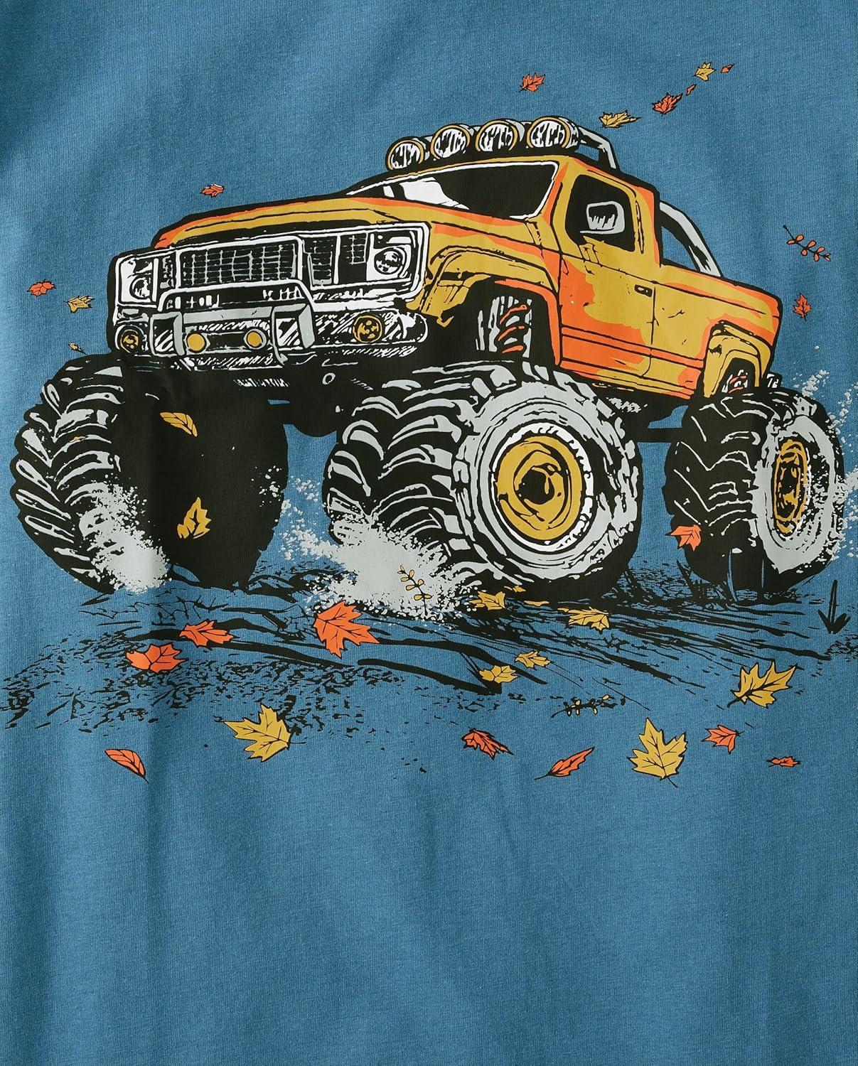 imageThe Childrens Place Boys GamerCarsSports Long Sleeve Graphic TShirts2 PackBikerMonster Truck
