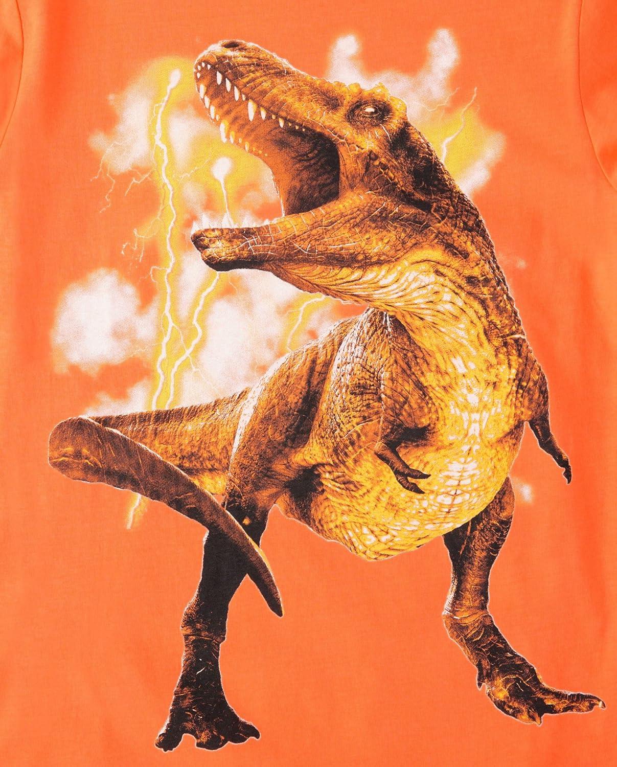 imageThe Childrens Place Boys GamerCarsSports Long Sleeve Graphic TShirts2 PackDino LightningDino Sketch