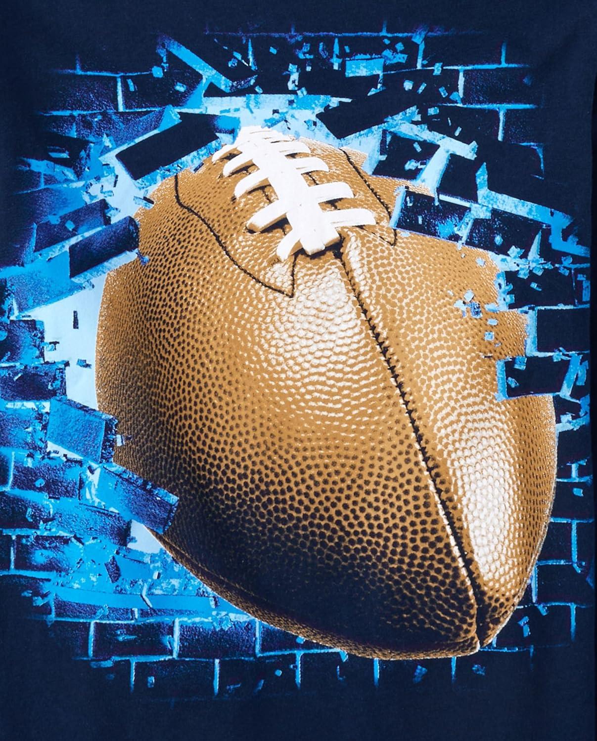 imageThe Childrens Place Boys GamerCarsSports Long Sleeve Graphic TShirts2 PackFootball HelmetFootball