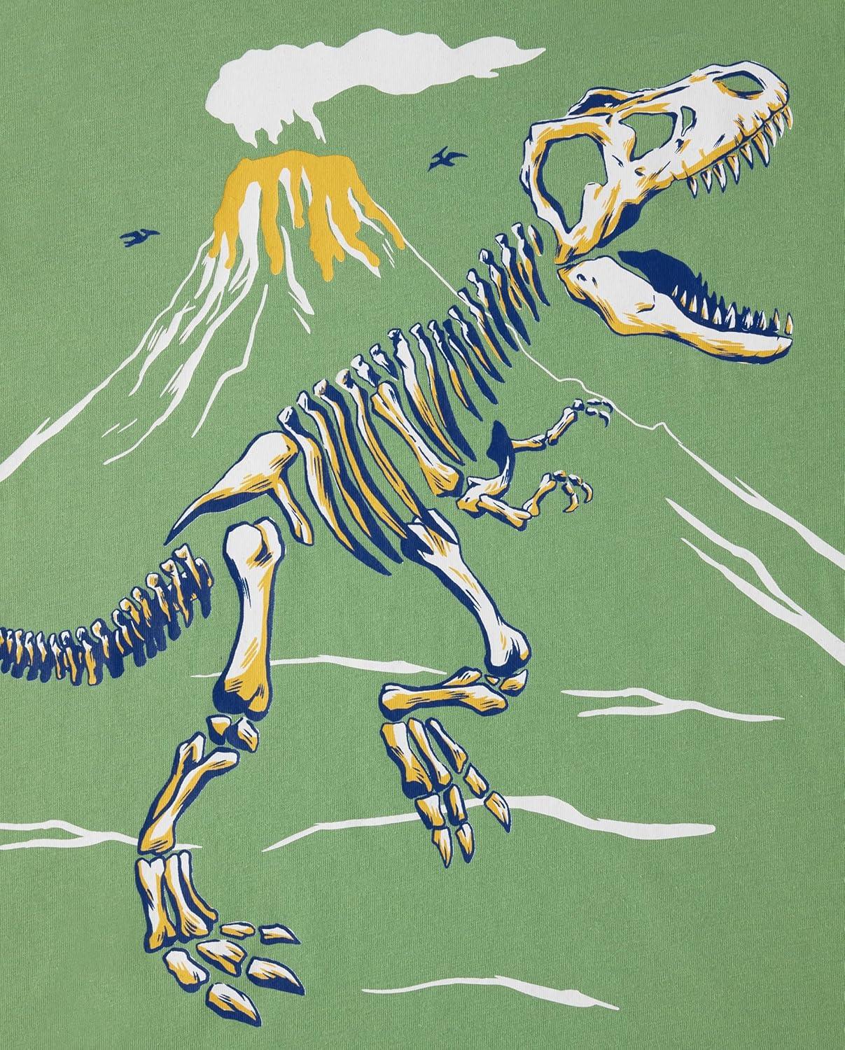 imageThe Childrens Place Boys GamerCarsSports Long Sleeve Graphic TShirts2 PackSharksDino Skeleton 2pack