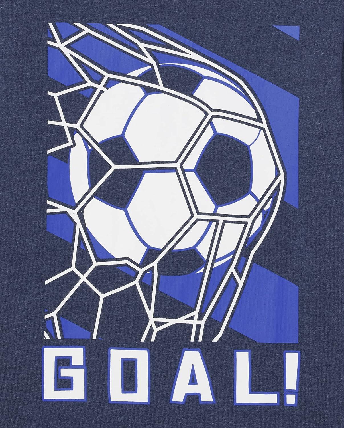 imageThe Childrens Place Boys GamerSportsCars Short Sleeve Graphic TShirts2 PackSoccer KickGoal 2pack