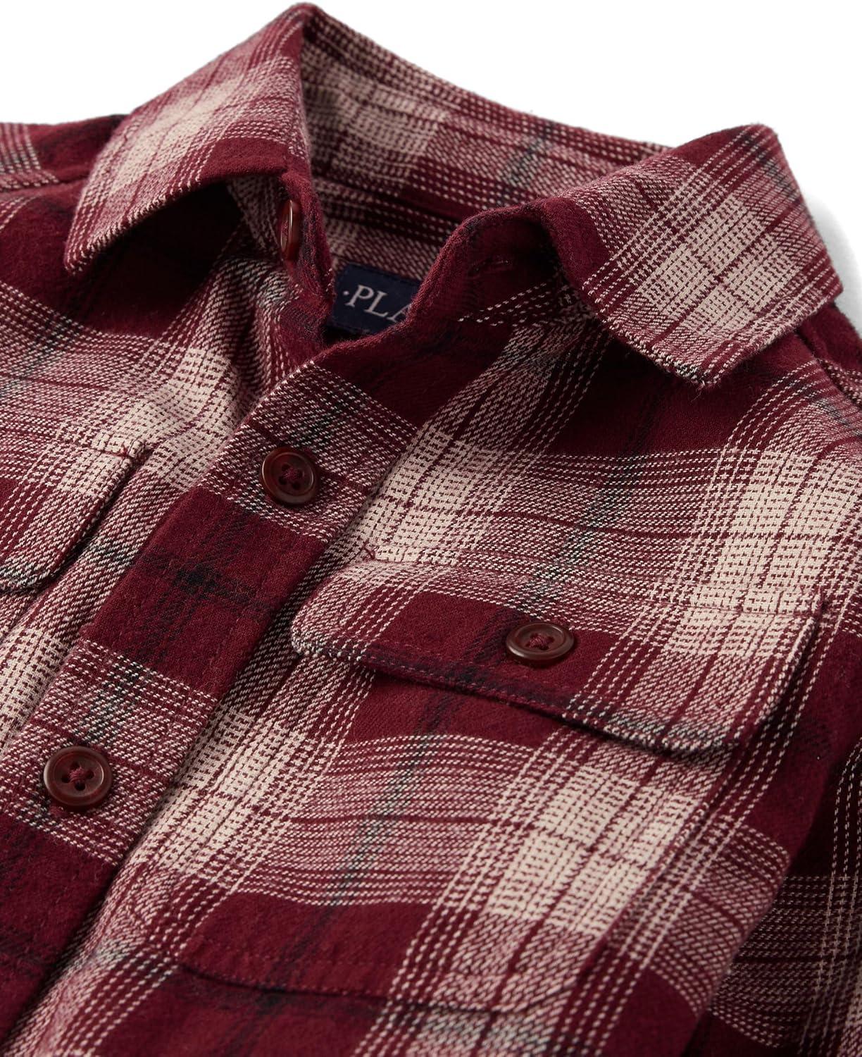 imageThe Childrens Place Boys Long Sleeve Flannel Button Down ShirtLogan Plaid
