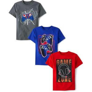 imageThe Childrens Place Boys Boys Short Sleeve Graphic T Shirt 3PackGame ZoneControllerControllers
