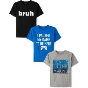imageThe Childrens Place Boys Boys Short Sleeve Graphic T Shirt 3PackGamingGeniusBruh