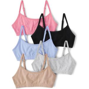 imageThe Childrens Place Girls BraletteSalmonBlackBaby BlueGreyTan 5pack