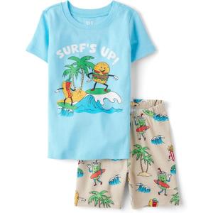 image:imageThe Childrens Place Boys 100 Cotton Sleeve Top and Shorts 2 Piece Pajama SetSummer Vibes