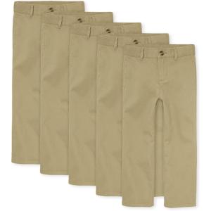 image:imageThe Childrens Place Boys Stretch Relaxed Straight Chino Pants MultipacksKhaki 5pack