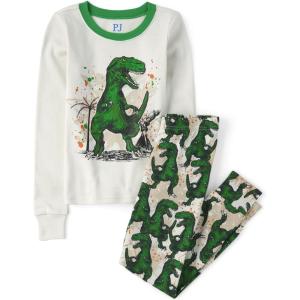 image:imageThe Childrens Place boys 100 Cotton Long Sleeve Top and Pants2 Piece Pajama SetGreen Trex