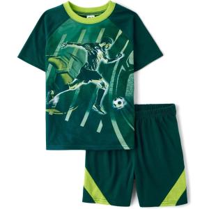 image:imageThe Childrens Place boys Short Sleeve Top and Shorts2 Piece Pajama SetRacing Green