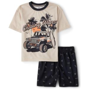image:imageThe Childrens Place boys Short Sleeve Top and Shorts2 Piece Pajama SetWave Chaser