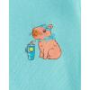 image:imageThe Childrens Place Girls 100 Cotton Short Sleeve Top and Pants2 Piece Pajama SetCapybara Marine