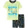image:imageThe Childrens Place Boys Sleeve Top and Shorts2 Piece Pajama SetGame Over