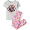 image:imageThe Childrens Place Girls 100 Cotton Short Sleeve Top and Pants2 Piece Pajama SetFloral Cameo