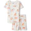 image:imageThe Childrens Place Girls 100 Cotton Sleeve Top and Shorts 2 Piece Pajama SetFair Ivory