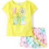 image:imageThe Childrens Place Girls Short Sleeve Top and Shorts 2 Piece Pajama SetLove