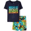 image:imageThe Childrens Place boys Short Sleeve Top and Shorts Snug Fit 100 Cotton 2 Piece Pajama SetHello Summer Vibes
