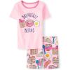 image:imageThe Childrens Place girls 100 Cotton Short Sleeve Top and Shorts2 Piece Pajama SetBreakfast Besties