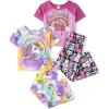 image:imageThe Childrens Place girls Short Sleeve Top and Pants2 Piece Pajama SetRainbowUnicorn 2pack