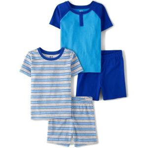 image:imageThe Childrens Place Boys 100 Cotton Short Sleeve Top and Shorts 2 Piece Pajama SetRenew Blue 2pack