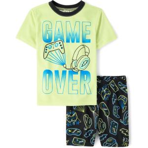 image:imageThe Childrens Place Boys Sleeve Top and Shorts2 Piece Pajama SetGame Over