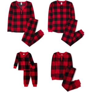 image:imageThe Childrens Place Family Matching Plaid Waffle 2 Piece Pajama SetsRed Buffalo Plaid