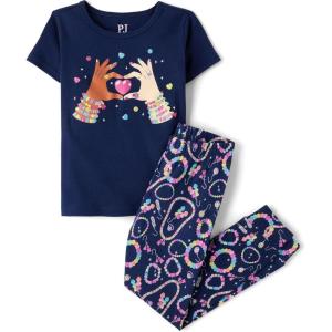 image:imageThe Childrens Place Girls 100 Cotton Short Sleeve Top and Pants2 Piece Pajama SetFriendship Bracelet