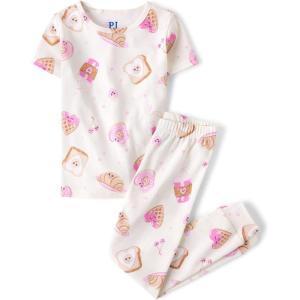 image:imageThe Childrens Place Girls 100 Cotton Short Sleeve Top and Pants2 Piece Pajama SetPink Sweets
