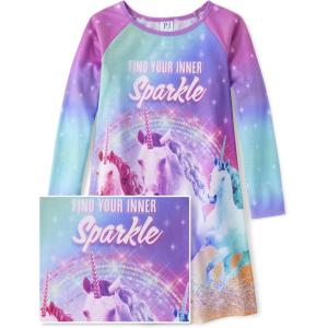 image:imageThe Childrens Place Girls Long Sleeve NightgownInner Sparkle