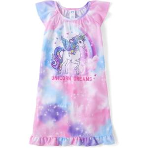 image:imageThe Childrens Place Girls Short Sleeve NightgownUnicorn Cloud