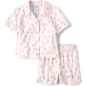 image:imageThe Childrens Place Girls Short Sleeve Top and Shorts 2 Piece Pajama SetHearts