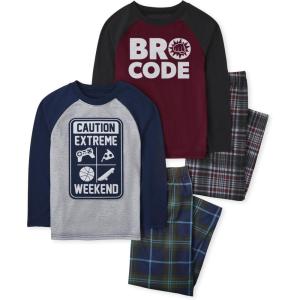 image:imageThe Childrens Place boys Long Sleeve Top and Pants 2 Piece Pajama SetBro CodeWeekend 2pack