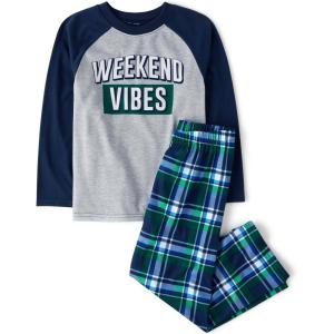 image:imageThe Childrens Place boys Long Sleeve Top and Pants 2 Piece Pajama SetWeekend Vibes