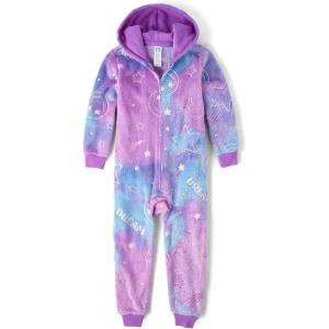 image:imageThe Childrens Place girls Long Sleeve Fleece Zip Up One Piece PajamaNeon Dreams Sherpa
