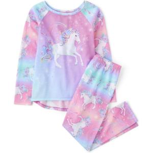 image:imageThe Childrens Place girls Long Sleeve Top and Pants2 Piece Pajama SetPink Unicorn Swirl
