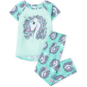 image:imageThe Childrens Place girls Short Sleeve Top and Pants2 Piece Pajama SetUnicorn Graphic