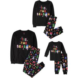 image:imageThe Childrens Place unisexbaby Family Matching Christmas and Holiday Pajama Sets CottonBlack Glow