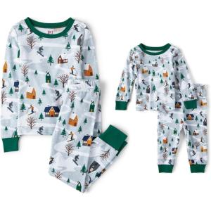 image:imageThe Childrens Place unisexbaby Family Matching Christmas and Holiday Pajama Sets CottonBlue Ski