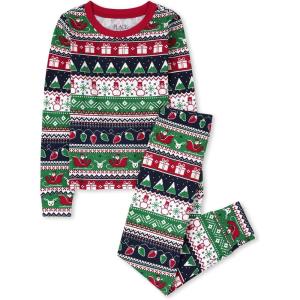 image:imageThe Childrens Place unisexbaby Family Matching Christmas and Holiday Pajama Sets CottonFairsile  RedGreen