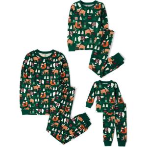 image:imageThe Childrens Place unisexbaby Family Matching Christmas and Holiday Pajama Sets CottonGreen Christmas Woodland Animals