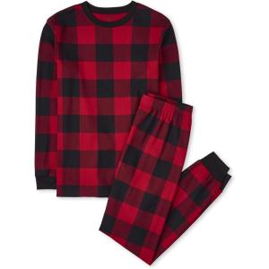 image:imageThe Childrens Place unisexbaby Family Matching Christmas and Holiday Pajama Sets CottonRedBlack Check